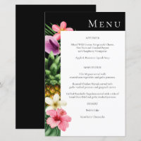 Budget Tropical Hawaiian Floral Menu - Black MED