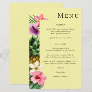 Budget Tropical Hawaiian Floral Menu - Jaune MED