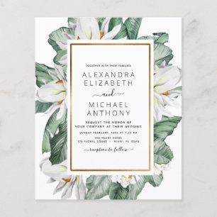 Budget Tropical Magnolia Mariages Invitations