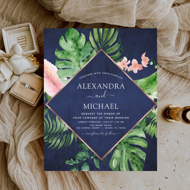 Budget Tropical Marine Blue Mariage géométrique (Créateur téléchargé)