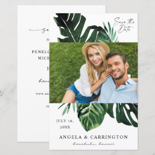 Budget Tropical Palm Leaf Photo Enregistrer la dat