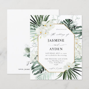Budget Tropical Palm & White Floral Mariage