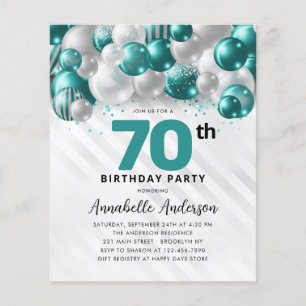 Budget Turquoise Ballons d'argent Parties scintill