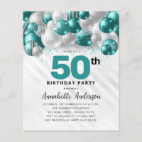 Budget Turquoise Ballons d'argent Parties scintill