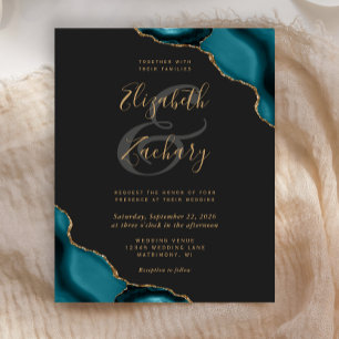 Budget Turquoise Blue Agate Corners Mariage foncé