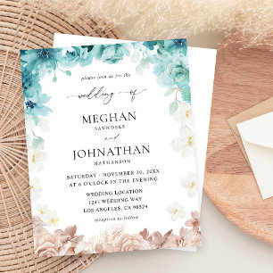 Budget Turquoise & Blush Pink FlorMariage