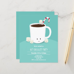Budget Turquoise chocolat chaud Noël Invitation de