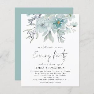 Budget Turquoise Florals QR Code Mariage Soirée