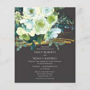 Budget Turquoise Green Floral Parties scintillant