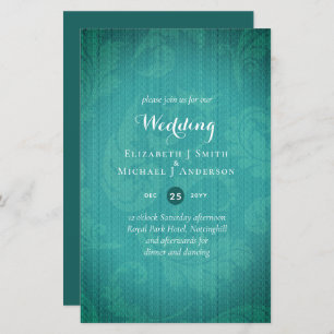 BUDGET Turquoise Mystique Mariage Invitation
