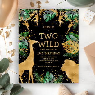 Budget Two Wild Gold Black 2e Invitation anniversa