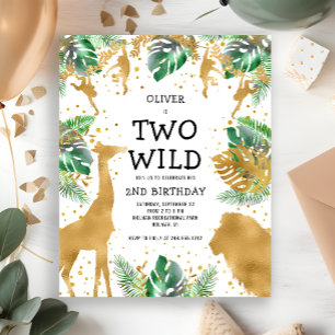 Budget Two Wild Safari 2e Invitation anniversaire