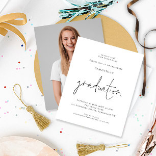 Budget Type informel Photo Grad Party Invitation