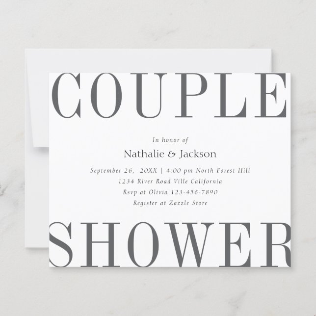 BUDGET Typographie simple Gris Couple Douche nupti (Devant)