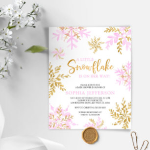 BUDGET Un petit Baby shower de neige Invitation