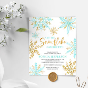 BUDGET Un petit Baby shower de neige Invitation
