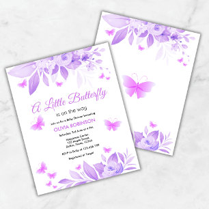 Budget Un Petit Baby shower Papillon Invitation