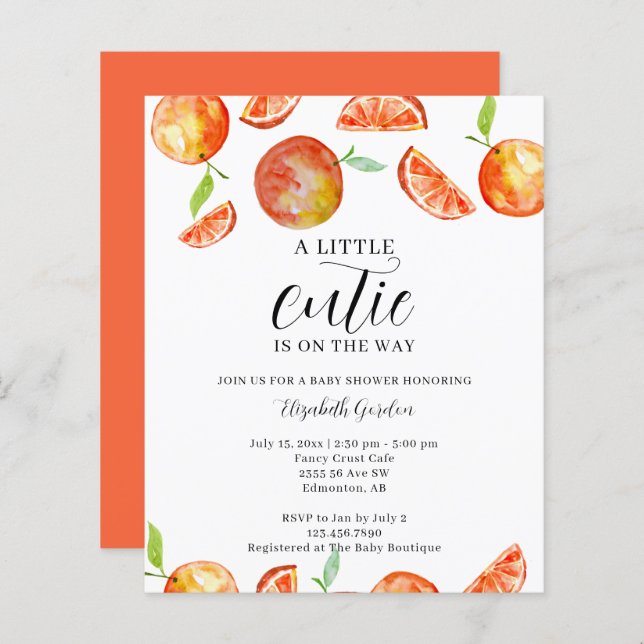 Budget Un petit gâteau sur le chemin Baby shower (Devant / Derrière)