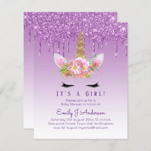 Budget Unicorn Baby shower Purple Girls mignonne