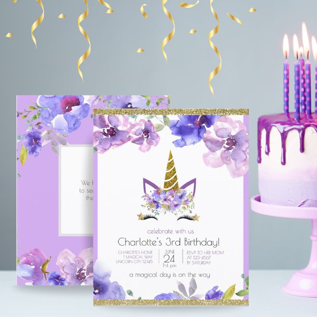 Budget Unicorn Girl Purple Anniversaire fête (Budget Unicorn Girl Purple Birthday Party)