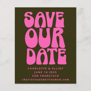 Budget Unique Groovy 70s Rose Vert Save The Date