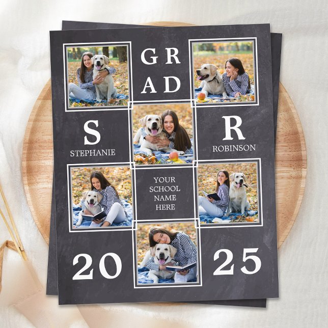 Budget Unique Photo Collage Graduation Invitation (Créateur téléchargé)