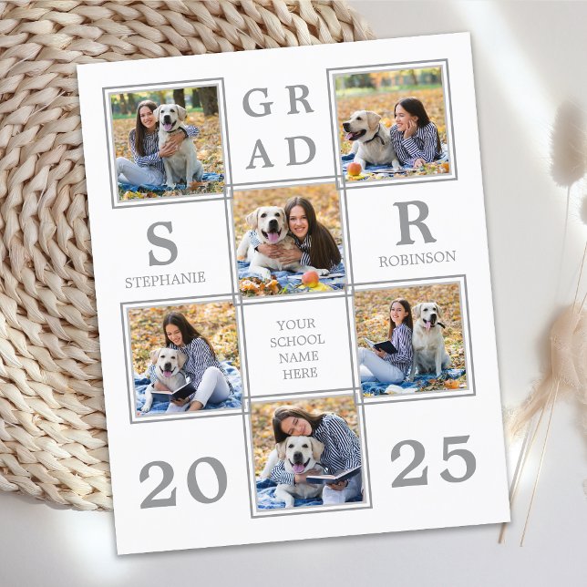 Budget Unique Photo Collage Graduation Invitation (Créateur téléchargé)