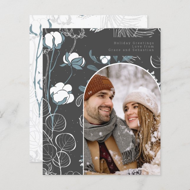 BUDGET Vacances Hiver Botanique Photo personnalisé (Devant / Derrière)