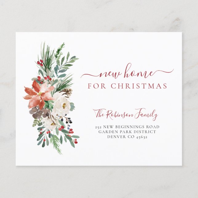 Budget vacances Noël déménagement faire-part (Devant)