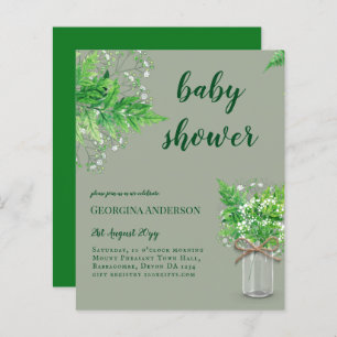 BUDGET Verdure Baby shower Invitation Ferns