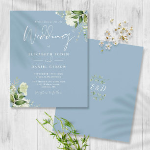 Budget Verdure Dusty Blue Faire-part de mariage