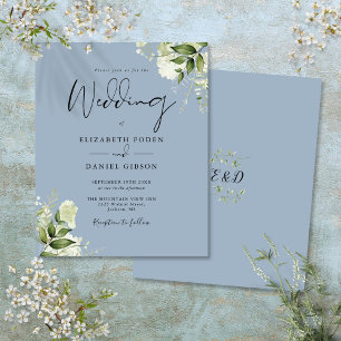 Budget Verdure Dusty Blue Faire-part de mariage