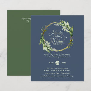 BUDGET Verdure Wreath Wedding Invitations