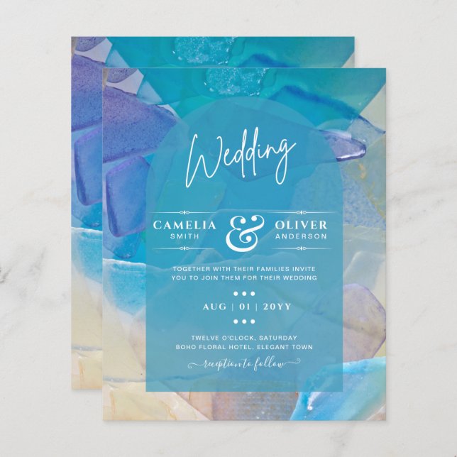 BUDGET Verre de mer Turquoise Blue Ocean Beach Mar (Devant / Derrière)