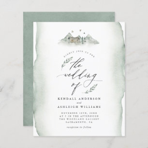 Budget Vert aquarelle Feuilles et Mariage de monta