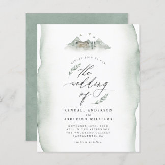 Budget Vert aquarelle Feuilles et Mariage de monta