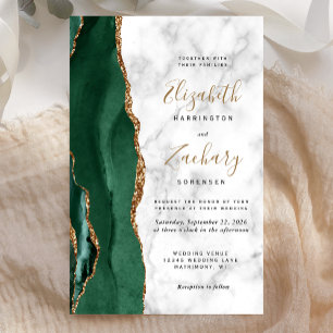 Budget Vert Émeraude Or Agate Marbre Mariage