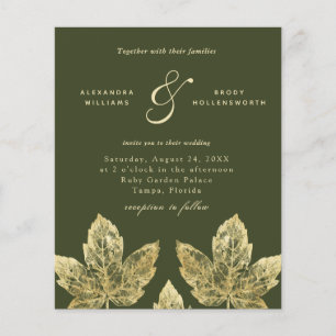 Budget Vert Et Or Rustique Feuilles Mariage Invita