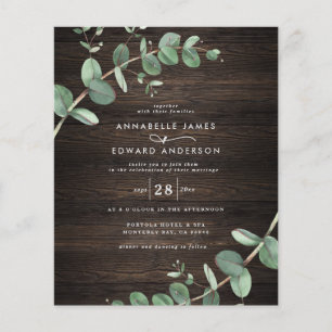 budget vert eucalyptus bois foncé rustique mariage