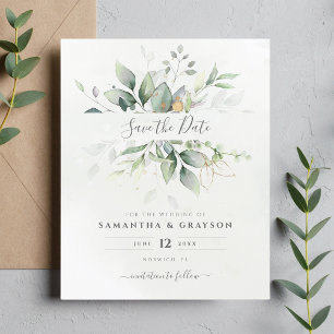 Budget Vert Eucalyptus Mariage Enregistrer La Date