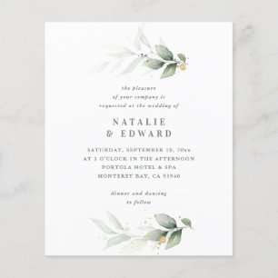 budget vert Eucalyptus moderne mariage élégant