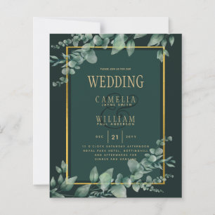 BUDGET Vert Faire-part de mariage QR CODE RQR RSVP