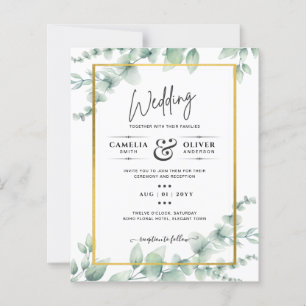 BUDGET Vert Faire-part de mariage QR CODE RQR RSVP