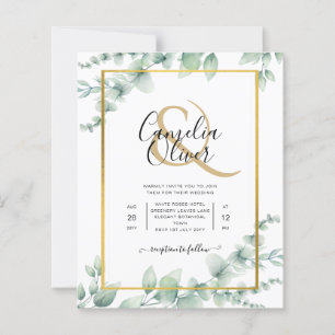 BUDGET Vert Faire-part de mariage QR CODE RQR RSVP