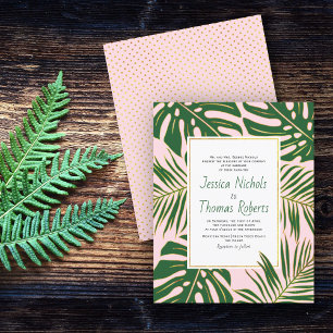 BUDGET Vert feuilles tropicaux faire-part de maria