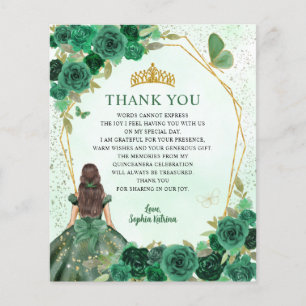 Budget Vert Floral Princesse Quinceañera Merci