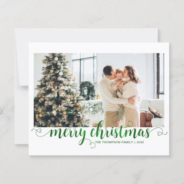 BUDGET Vert Joyeux Noël Coeur Script Photo (Devant)