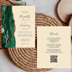 Budget Vert Or Agate Champagne Code QR Mariage