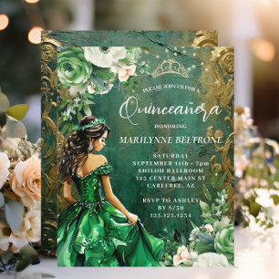 Budget Vert or Floral Princesse Quinceañera