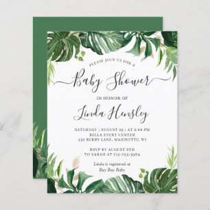 Budget vert Tropical Baby Shower Invitations